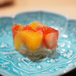 津の守坂 小柴 - 甘味　あまおうとデコポンのゼリー寄せ