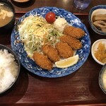 Sushi Izakaya Sunaoya - 期間限定かきフライ定食！タルタルが美味しいです！