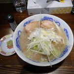 二丁目食堂 - 背脂細麺×ねぎニンニク