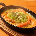 美酒人路まるゆう - ソフトシェルとねぎのアヒージョ