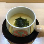 兄弟寿し - あおさと梅干しの茶碗蒸し