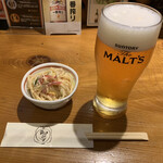 和ぼうず - ビールとお通しパスタ