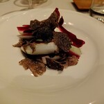 パッソ・ア・パッソ - トラフグの白子、孔雀出汁のリゾット、黒トリュフのせ