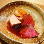 吉い - あん肝と鹿肉、スタートからため息の出る美味しさ❤️