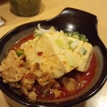 やきとん万備 - 2012.3 辛子肉豆腐（300円）