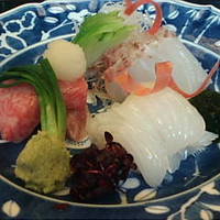 京料理 木乃婦 - 向付（平目、鮪大トロ、文甲烏賊）