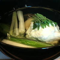 京料理 木乃婦 - 椀物（筍しんじょう、うるい　木の芽）