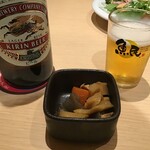 寿司と居酒屋魚民 - ビールとお通し(2019.11.19)