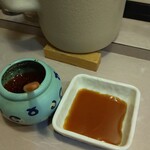 春木屋 - 焼ギョーザ¥450のたれ(R1.9.16撮影)