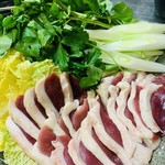 焼とり酒房 鳥せん - 鴨鍋コース〆は手打ちそば