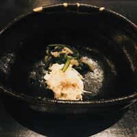 天婦羅 みやしろ - 蟹と青菜の和物