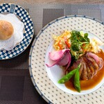 K.Cダイニング - ▪ ハンガリー産マグレ・ド・カナールのロティ、オレンジとコリアンダーのソース
      