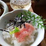 遊の丘 - 十割そばセットのネギトロ丼(R1.9.11撮影)