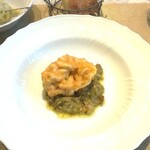 La Brianza - 衣さっくり、白子がトロリとろける。複雑さもあるミネストローネは、愛農ポークの素材入り。コクと食べ応えあるおいしさ。