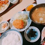Takazen - 日替わり　豚汁コロッケ定食　全容