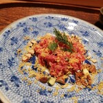 肉割烹 上 - フランス産のミモレットチーズと赤身のタルタル