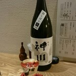 蕎麦雪屋 - 上川大雪酒造 神川純米 初しぼり生  650円/杯