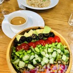 Cafe La Boheme - 豆腐と12種類野菜のサラダ＆ポルチーニ茸のリゾット