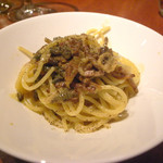 ビンゴ - スパゲッティ、土筆のカルボナーラ