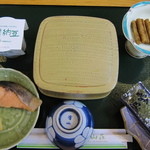 錦川 - 朝食は予約制で、料理はテーブルの上に配膳されています