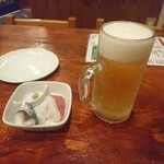 炭焼　串てつ - ビールとお通し