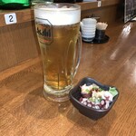 居酒屋まいど - 生中4杯に、お通し