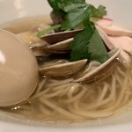 銀座 篝 ルクア大阪店 - 蛤と牡蠣　汐SOBA  1100円