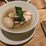 銀座 篝 ルクア大阪店 - 蛤と牡蠣　汐SOBA  1100円