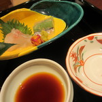 北新地 弧柳 - 醤油と海水梅肉落とし