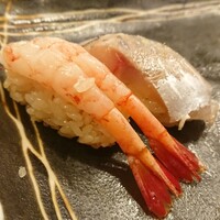 寿司勝 - 甘えび、鯵