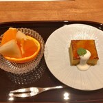 雨ニモマケズ - 洋梨と蜜柑＋安納芋のブリュレ