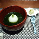 日本料理 晴山 - 三河湾あおさがイッパイの、鯛茶漬け