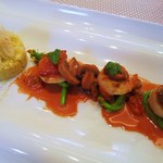 ビストロ ダイア - 北海道産帆立貝のポアレ　赤ビーつのエキス