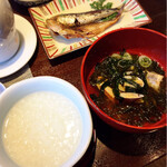 百楽荘 - ハタハタ、イワシ、お粥、