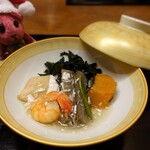 別邸 蒼空 - 炊合せ　地魚と冬野菜の蒸し物～卵白あんかけにて～