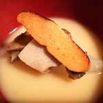 京天神 野口 - ●先付け・からすみ大根、蒸しアワビ