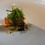 モトイ - ハマダイのポワレ 玄琢豚と柚子の香りのプールノワゼット