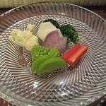 まな板の上の旬　ぽぽぽん - 朝倉野菜盛り