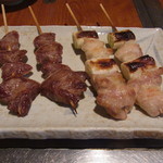 まこと - たん、2本300円と、ねぎま(もも肉)、2本340円