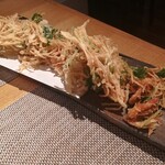 和実家 - インカの目覚めと海老のかき揚げ