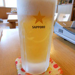 北乃ホルモン 絆 - キンキンに冷えた札幌生ビール