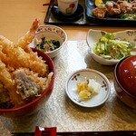 食楽 粋蓮 - 海老天丼1380円