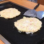 お好み焼かとう - ミックス＆いか玉焼き