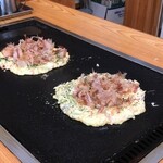 お好み焼かとう - ミックス＆いか玉焼き