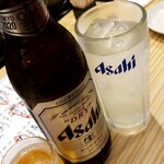漁師酒場 あらき - 瓶ビール大とレモンチューハイ