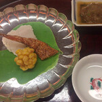 松川 - 揚げばちこ、玉蜀黍揚げ、鱧焼き霜