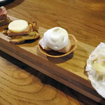 LeAnn - 毛がに＋米＋八朔／ホタテ＋カリフラワー／紅玉＋フォアグラ＋ドライフルーツ／仔豚＋くるみ