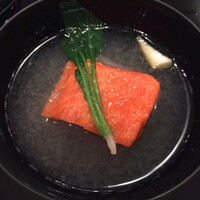 花外楼 大坂城店 - 煮物椀 みぞれ仕立て
                紅鮭 蓮根葛豆腐 鶯菜 瓜柚子