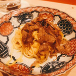 はらまさ - 上海ガニのむき身＆ミソを贅沢にアツアツソーメンに絡めて、その上にアルバの白トリュフ