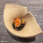 丸新 - 生湯葉と野菜の柑橘ｼﾞｭﾚ掛け